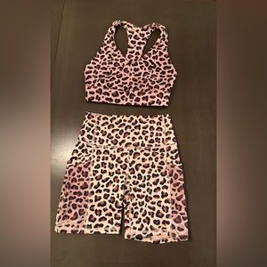 Fabletics sports bra and short set
